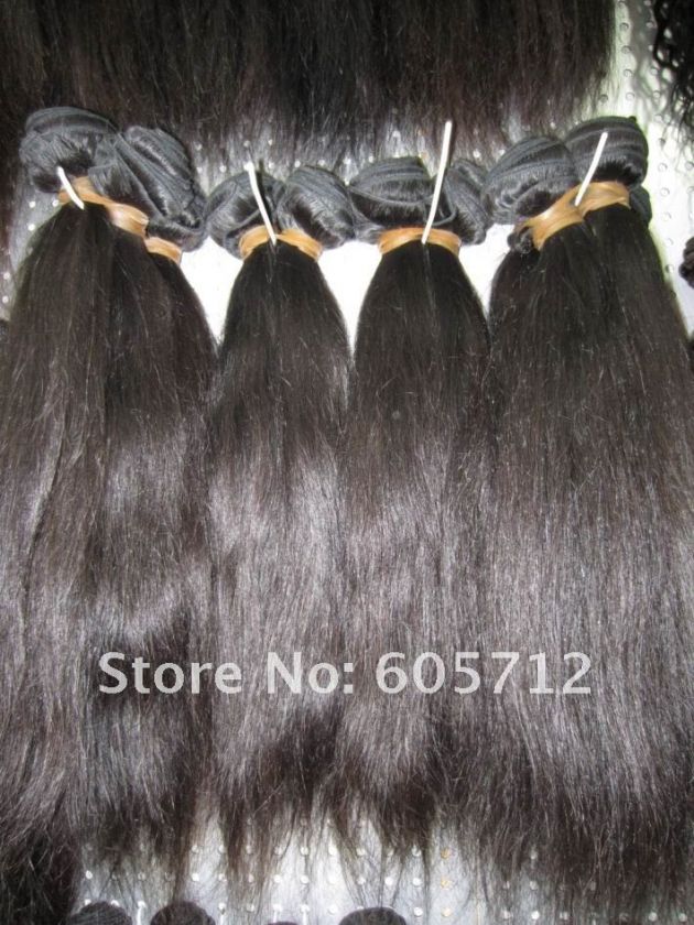 16inch Remy Brazilian Virgin Hair Weft Extension Nature Black 100g 