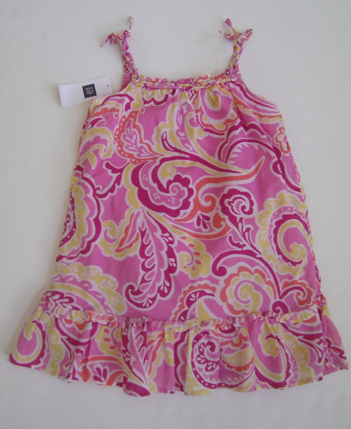 BABY GAP GIRLS PINK PAISLEY SUNDRESS SIZE 18M 2T NWT  