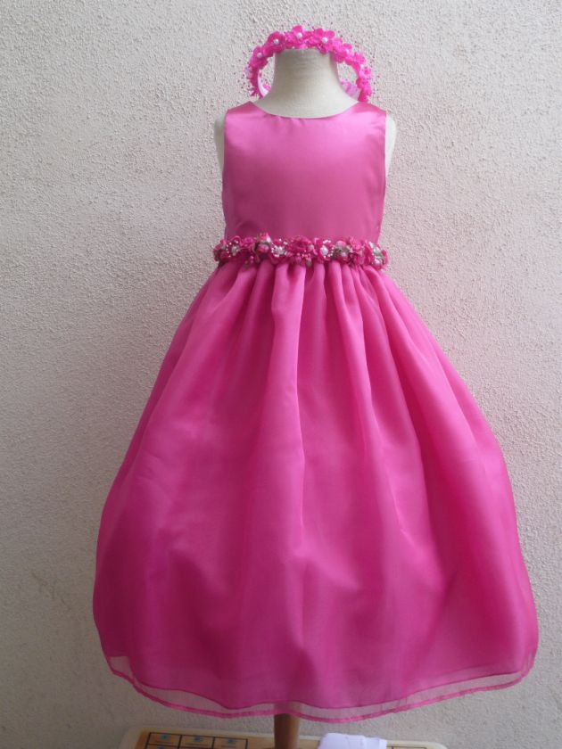   803 FUSCHIA FLOWER GIRL DRESS WEDDING BRIDAL GOWN SIZE 2 4 6 8 10 12