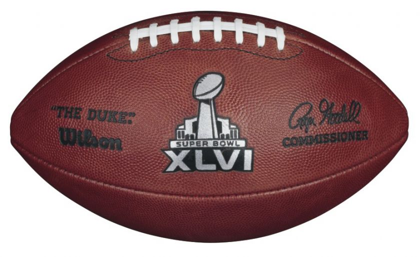 WILSON OFFICIAL SUPER BOWL 46 XLVI LEATHER GAME FOOTBALL GIANTS VS 