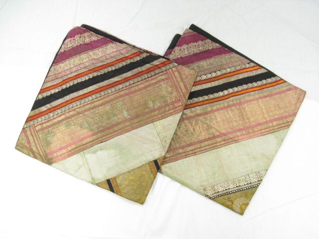 LOT 2 DESIGNER Multi Colored Brocade Pillow Shams Set  