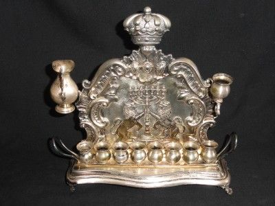 19CENTURY ANTIQUE STERLING SILVER MENORAH MARKED B.BUCH  