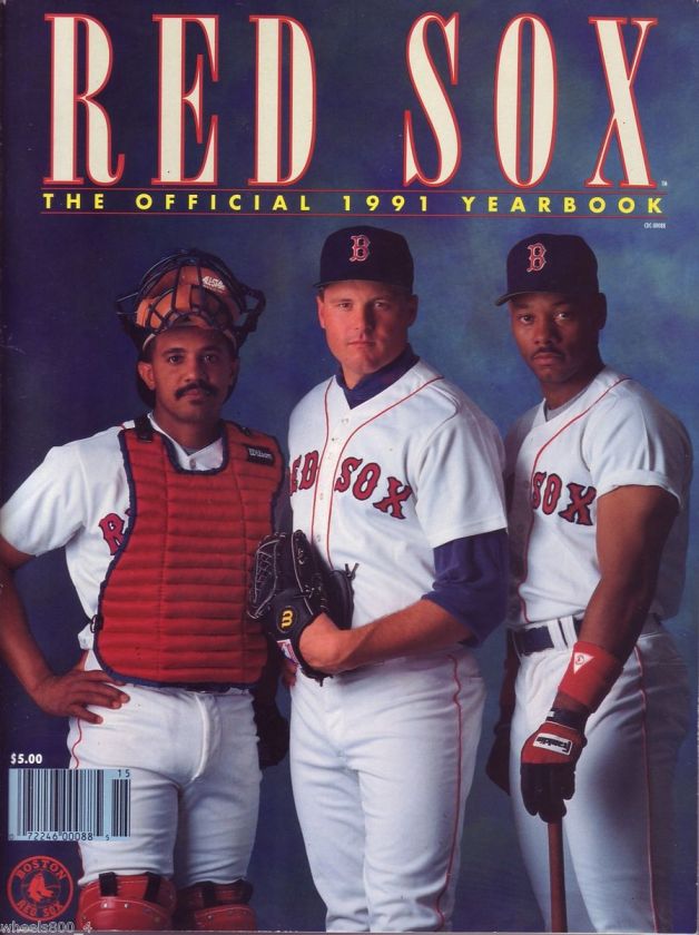   Red Sox Official Yearbook Ellis Burks, Roger Clemens Tony Pena N/Mnt