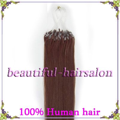 20loop micro rings real human hair extensions 100s#33  Dark Auburn,0 