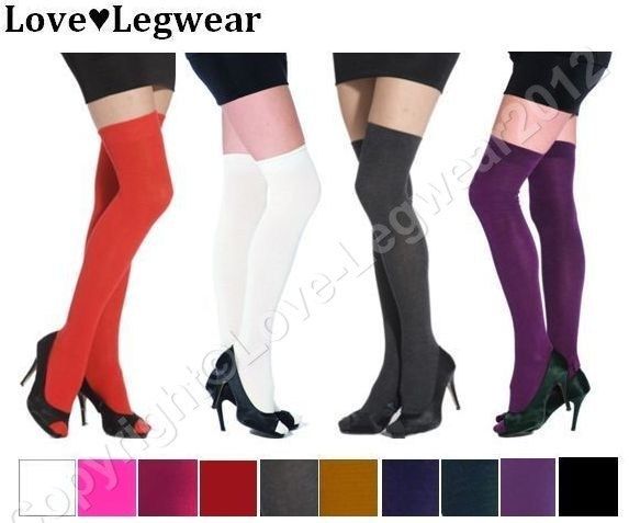 NEW Thigh High Over The Knee Socks Various Colours Size 4 7  