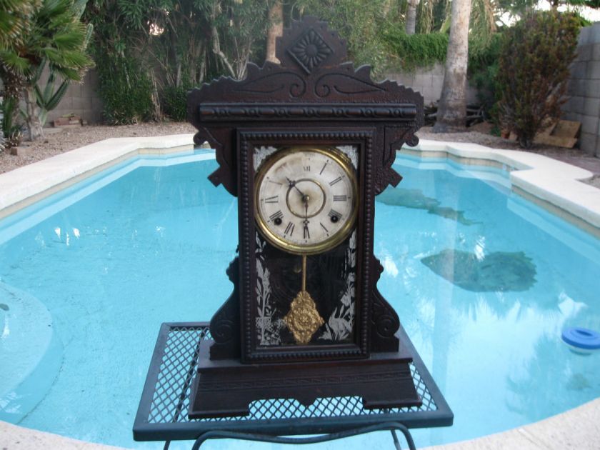   KITCHEN CLOCK CIRCA 1891, Fixer Upper   runs some, requires PM.  