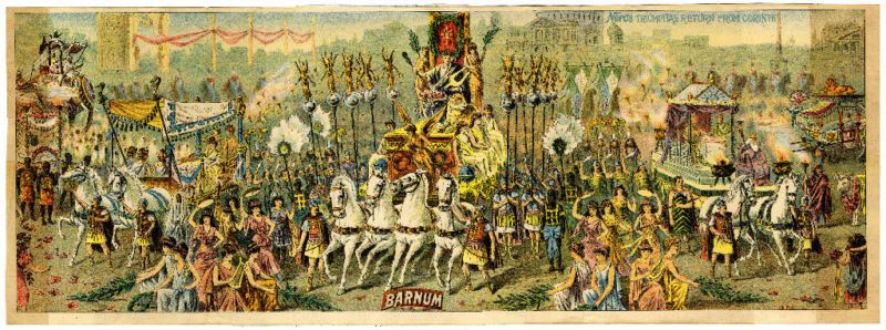 Rare 1880s PT Barnum Circus Poster Neros Return Corinth  