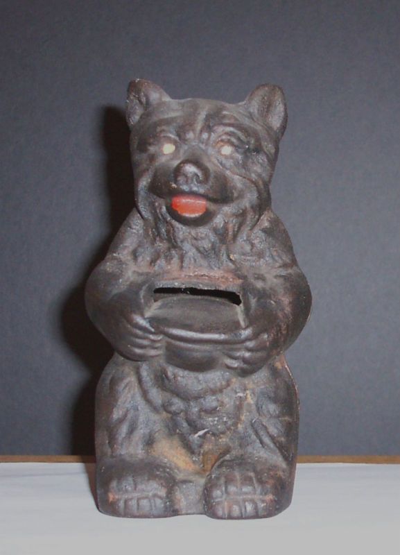 CAST IRON STILL HONEY BEAR BANK VINTAGE  