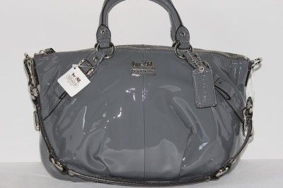 COACH MADISON PATENT SOPHIA SATCHEL 15921 Silver/Grey  