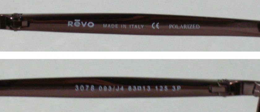 actual pictures revo eyeware model 3078 color polished brown metal 