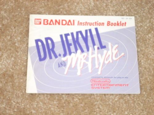 DR. JEKYLL AND MR HYDE NINTENDO NES MANUAL***  