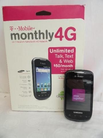 Samsung Dart Prepaid Android Phone T Mobile Black 3G 3MP Camera 