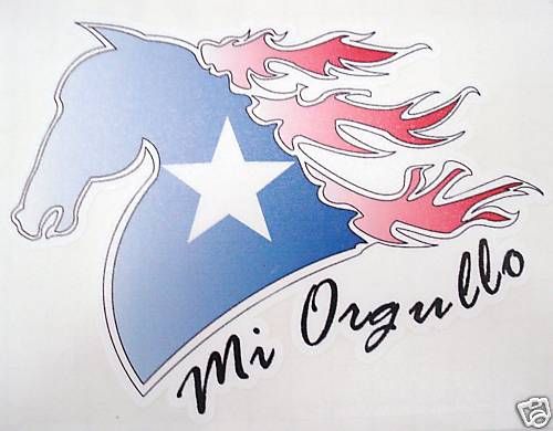 Horse with Puerto Rico Flag Mi Orgullo Decal Sticker  