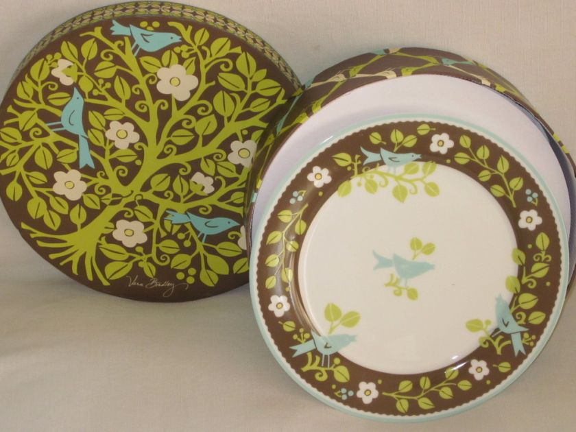 VERA BRADLEY SITTIN IN A TREE DESSERT SALAD PLATES S/4  