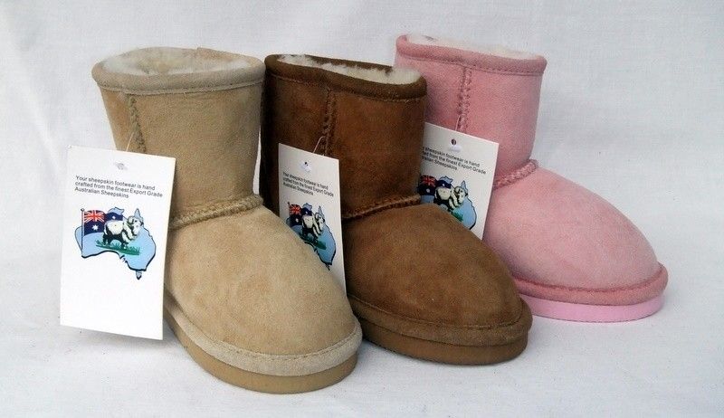 Childs Sheepskin Classic Boots Australia Wool Short New  