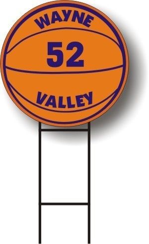 PERSONALIZED SCHOOL BASKETBALL LAWN SIGN  