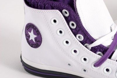 CONVERSE HI TOP TRAINERS CHUCK TAYLOR white LEATHER CT DBL UPP QUILT 