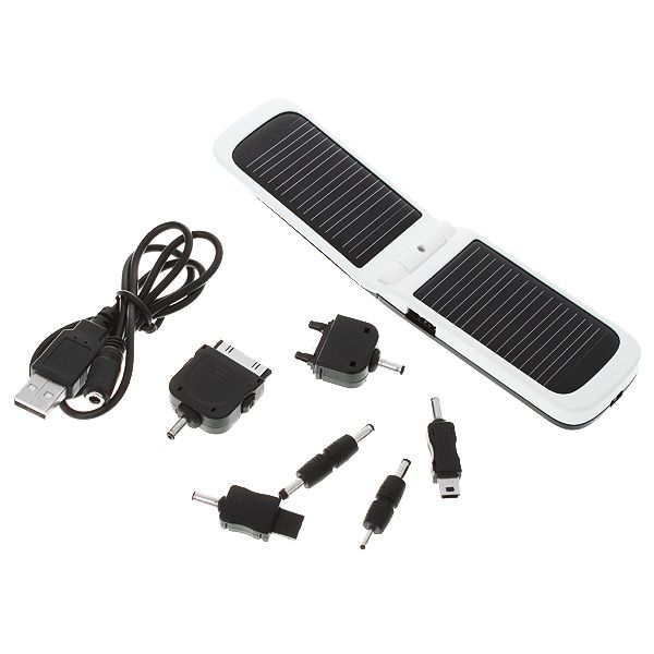 2600mAh Solar Power Battery Charger w/ Cell phone Adapter for iphone 