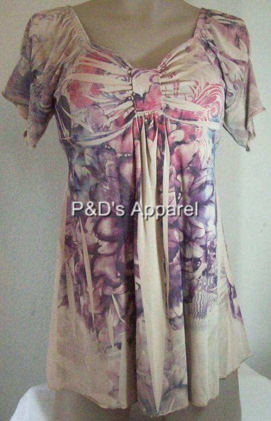 New Dating Maternity Womens Brown Flower Shirt Top Blouse S M L XL 