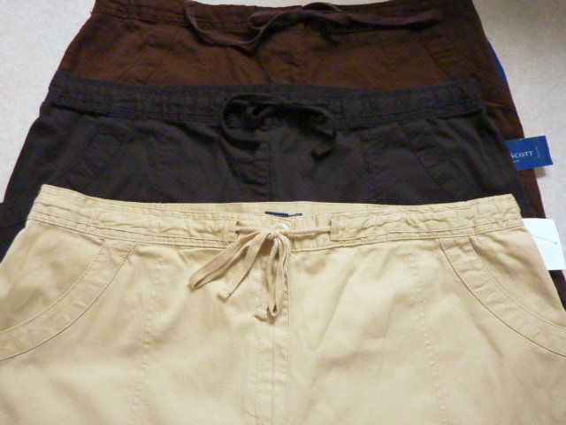 Karen Scott Double Stitched Zip Front Drawstring Shorts Womens Plus 