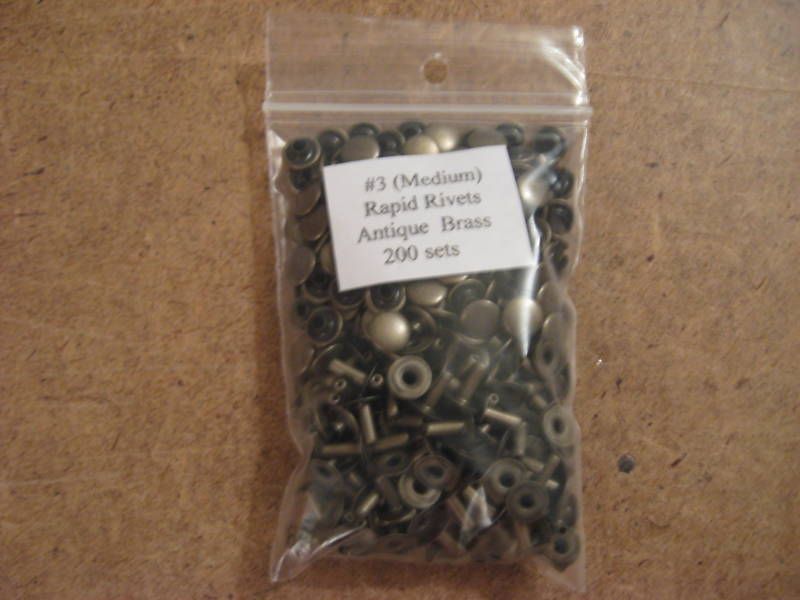 Rapid Rivets Size #3 (Medium) Antique Brass 200 pack  