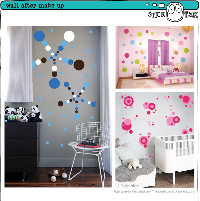POLKA DOTS Removable Vinyl Art Wall Stickers/Wall Decals  