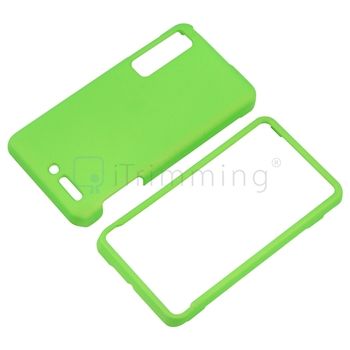   +Blue+Green Rubber Hard Case Cover For Motorola Droid 3 XT862  
