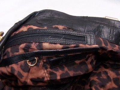 Makowsky BLACK Croco Embossed Leather Tote Handbag A201463 #328 