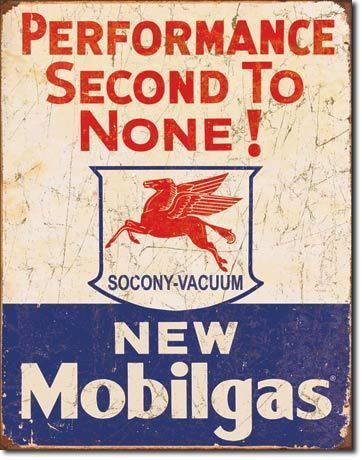 Nostalgic Reproduction Tin Metal Sign MOBIL Gas Rustic  