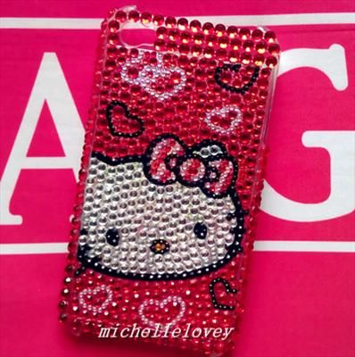 Hello Kitty Rhinestone Bling Case for iPhone 4 4g MF42  