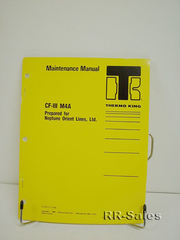 Thermo King CFIII M4A Maintenance Manual Wiring Diagram  