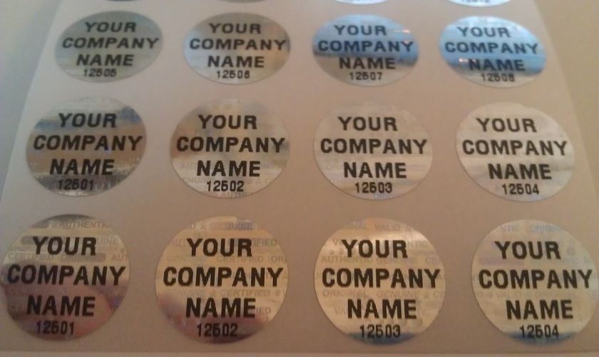 100 CUSTOM PRINTED ROUND HOLOGRAM STICKERS LABELS SEALS  