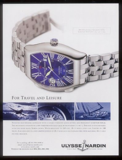 2004 Ulysse Nardin Michaelangelo UTC watch print ad  