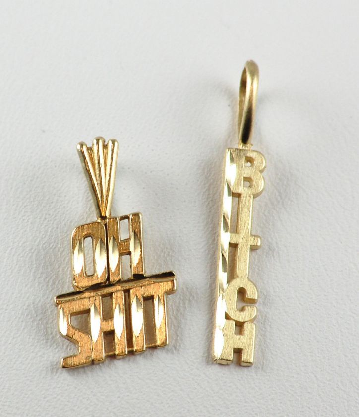 14KT Yellow Gold Oh S** & B*** Michael Anthony Charms  1.3g  