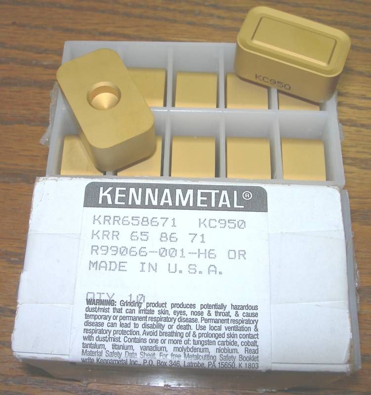 KENNAMETAL CARBIDE RAILROAD INSERT KRR658671 KC950 20PC  