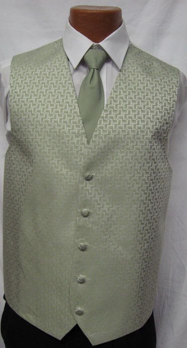 After Six Kiwi Green Melrose Fullback Vest & Long Tie  