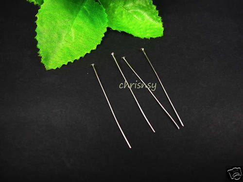 1000pcs Finding Head Pins Silver Plated Copper 16x0.6mm  