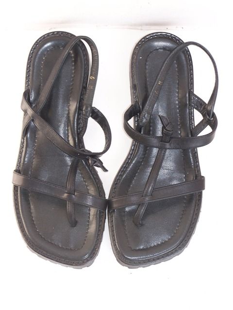 DONALD PLINER STRAPPY OPEN BLACK HEEL THONG SANDALS 6 M  