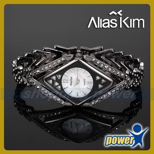 Alias Kim★ Black Elegant Rhombic Ladies Bracelet Watch  