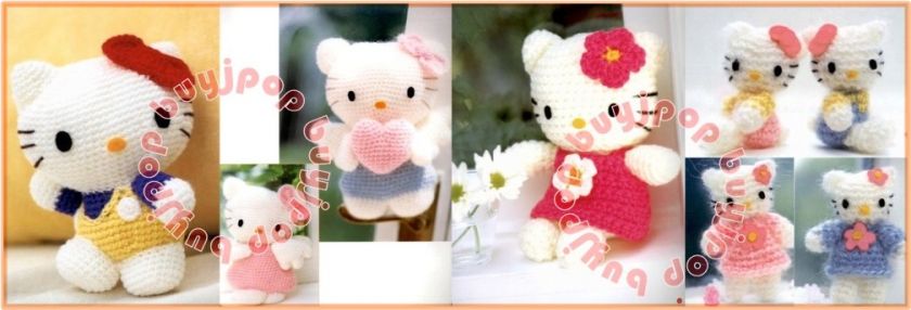 Out of Print Japanese Craft Pattern Book Hello Kitty Knit Crochet Doll 