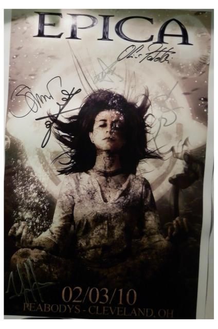 SIGNED EPICA AUTOGRAPHED CONCERT TOUR POSTER NICE  