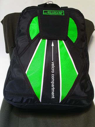 Skydiver Syndrome Backpack Parachute Mini Container Rig Gym Book Bag Green S08 
