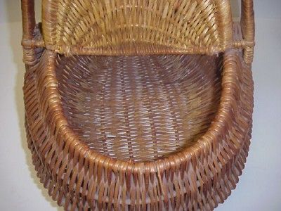 VINTAGE DOUBLE SIDED RATTAN PICNIC BASKET  