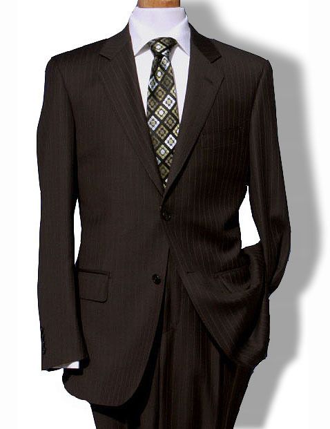 New Daniele $1295 Brown Pinstripe 150s Wool Mens Suit  