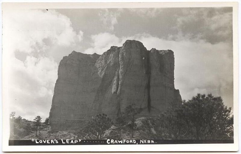 RPPC Lovers Leap, Crawford, NE, 1940s  