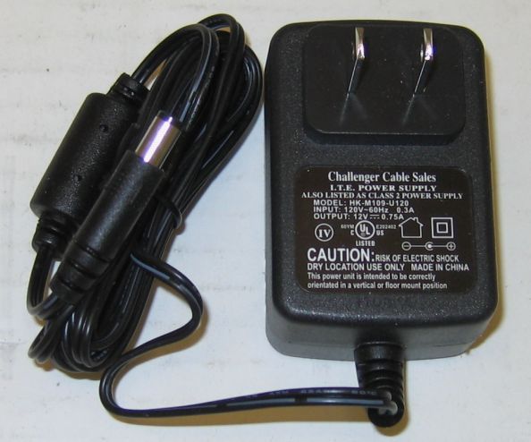 Power Supply 12V 0.75A Model HK M109 U120 NEW  