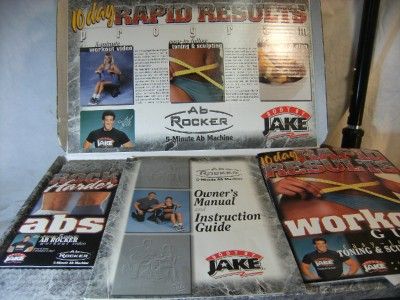   JAKE AB ROCKER 5 MINUTE AB MACHINE w/ 10 DAY PROGRAM KIT VIDEO & BOOKS