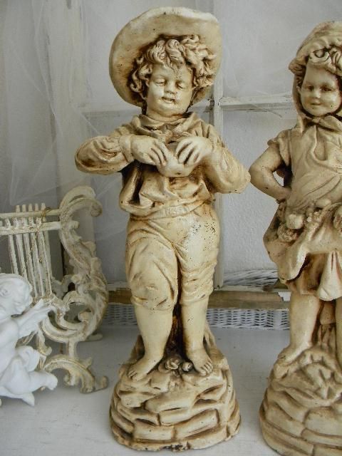 Vintage Pr~So Darling Boy & Girl French Country Statues  