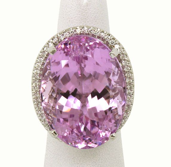 OPULENT 18K 77.83 CTS DIAMONDS & KUNZITE LADIES RING  