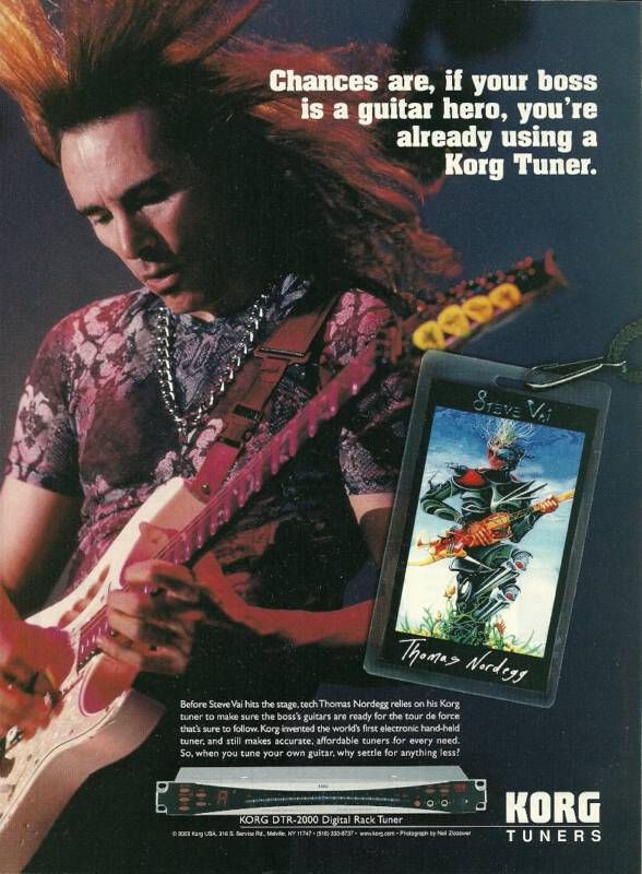 STEVE VAI FOR KORG DTR 2000 DIGITAL RACK TUNERS AD 8X11 ADVERTISEMENT 